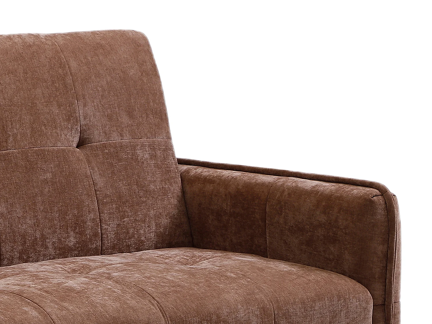 Canapé 3 places convertible clic-clac en tissu marron SONIATA