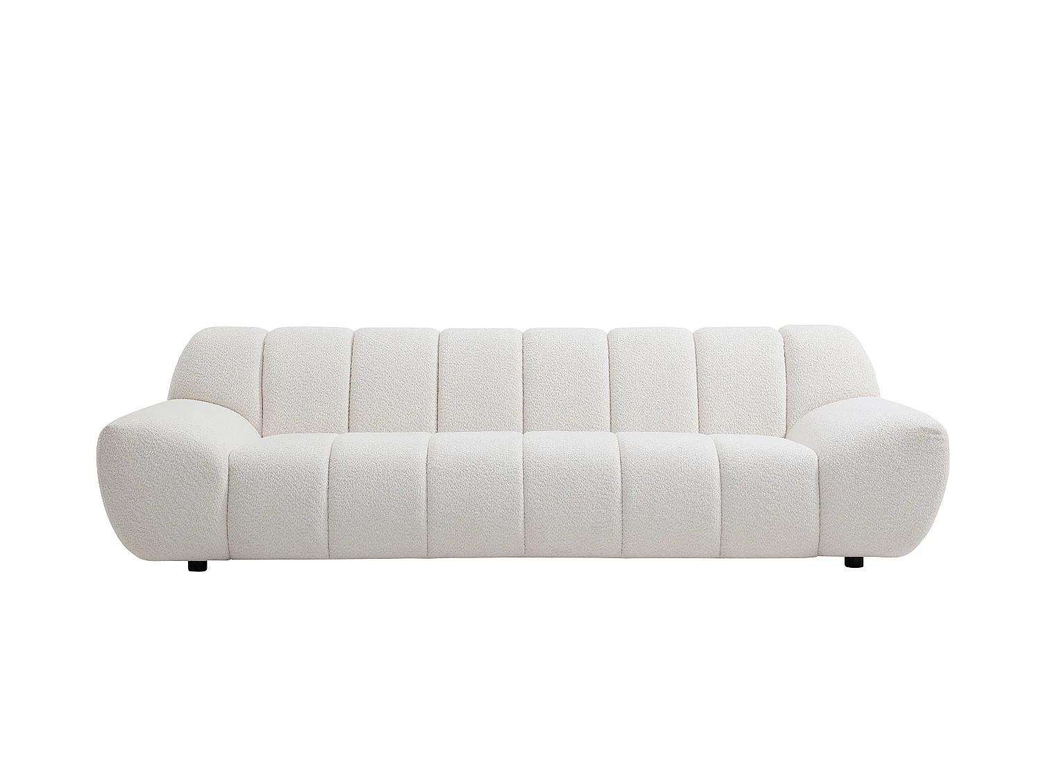 Canapé 3 places en tissu bouclette blanc SORIELI