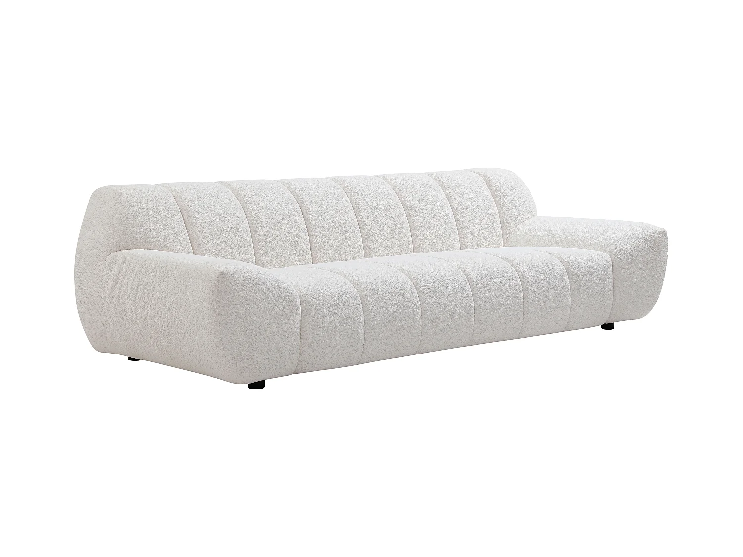 Canapé 3 places en tissu bouclette blanc SORIELI