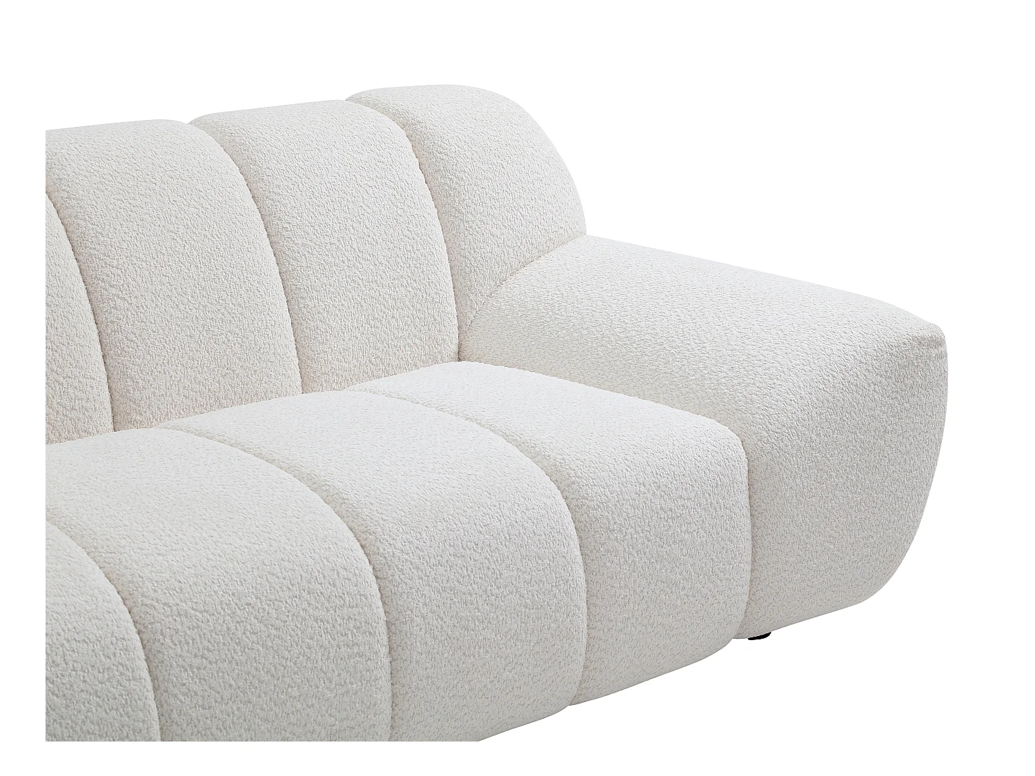 Canapé 3 places en tissu bouclette blanc SORIELI