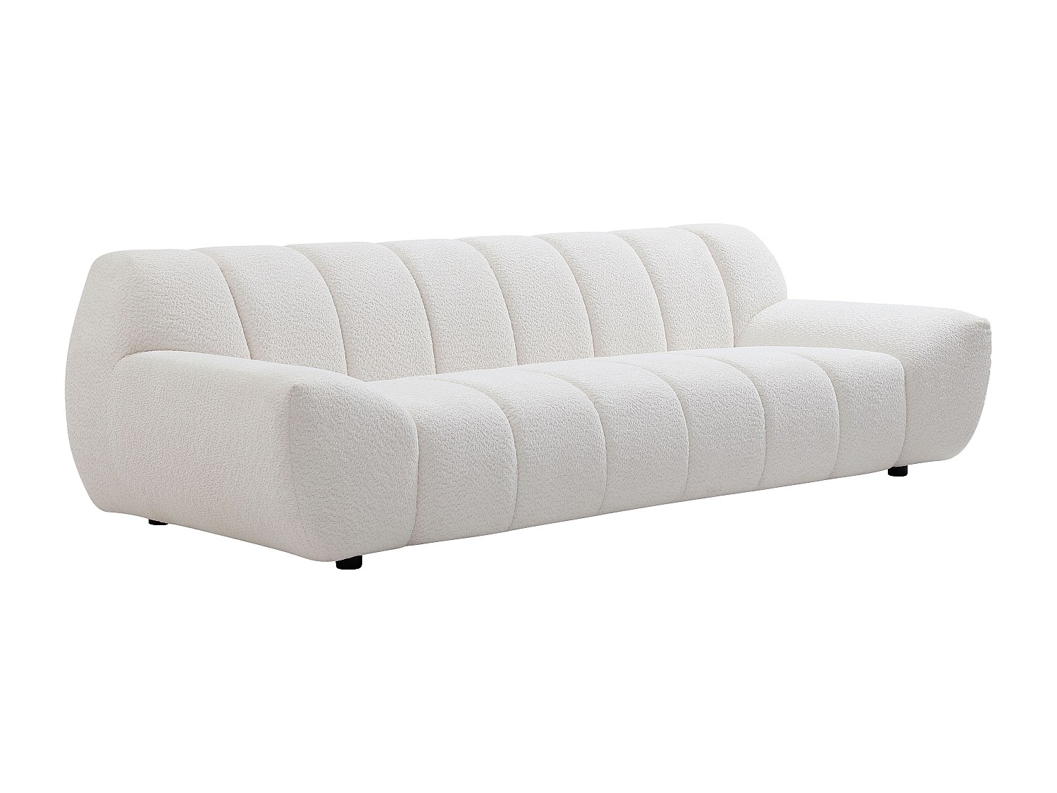 Sofa 3-Sitzer - Bouclé-Stoff Weiß - SORIELI günstig online kaufen