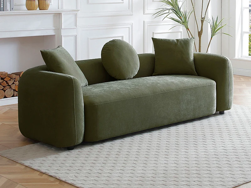 Canapé 3 places en tissu vert OXILA