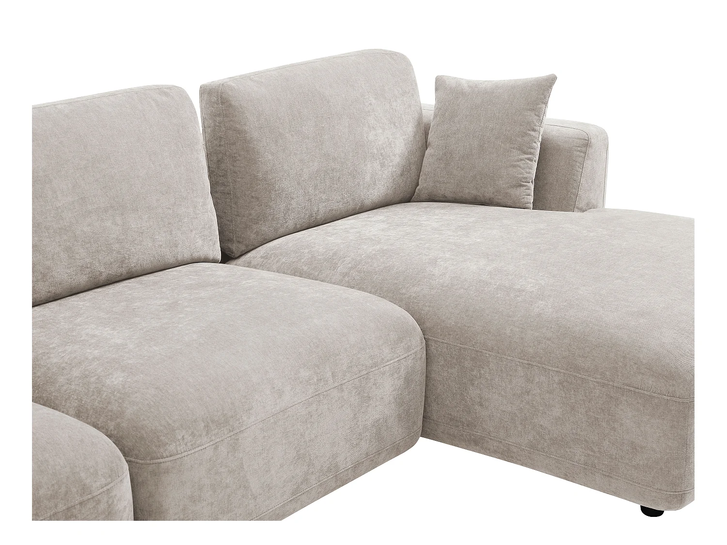 Canapé d'angle droit en tissu beige TINDRALO