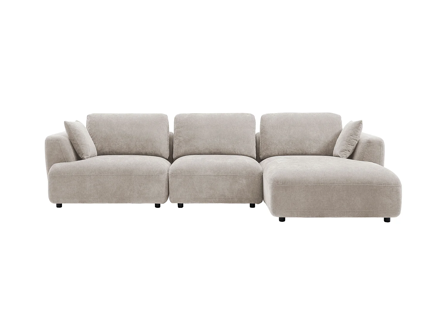 Canapé d'angle droit en tissu beige TINDRALO