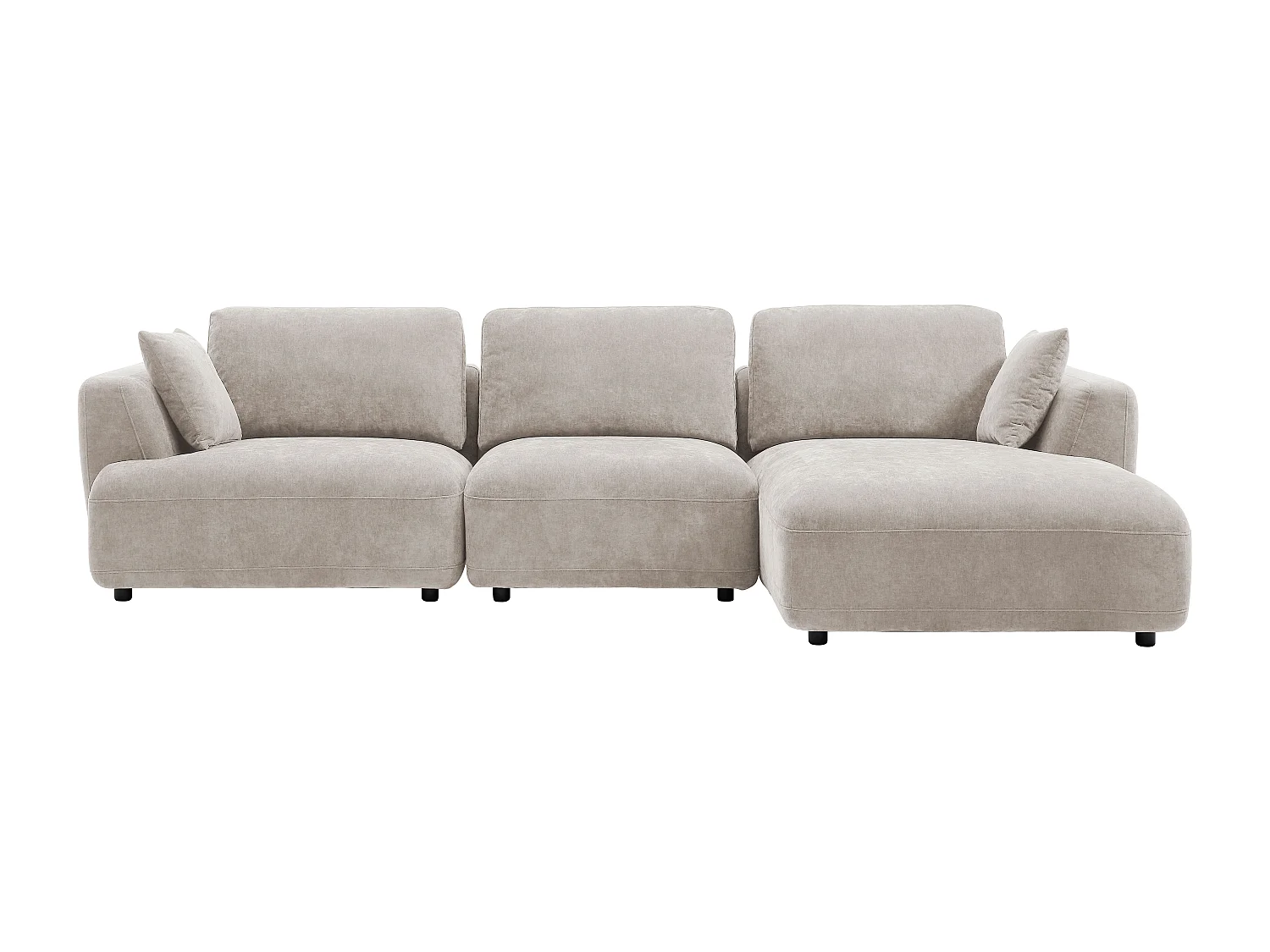 Høyrevendt hjørnesofa i beige stoff TINDRALO