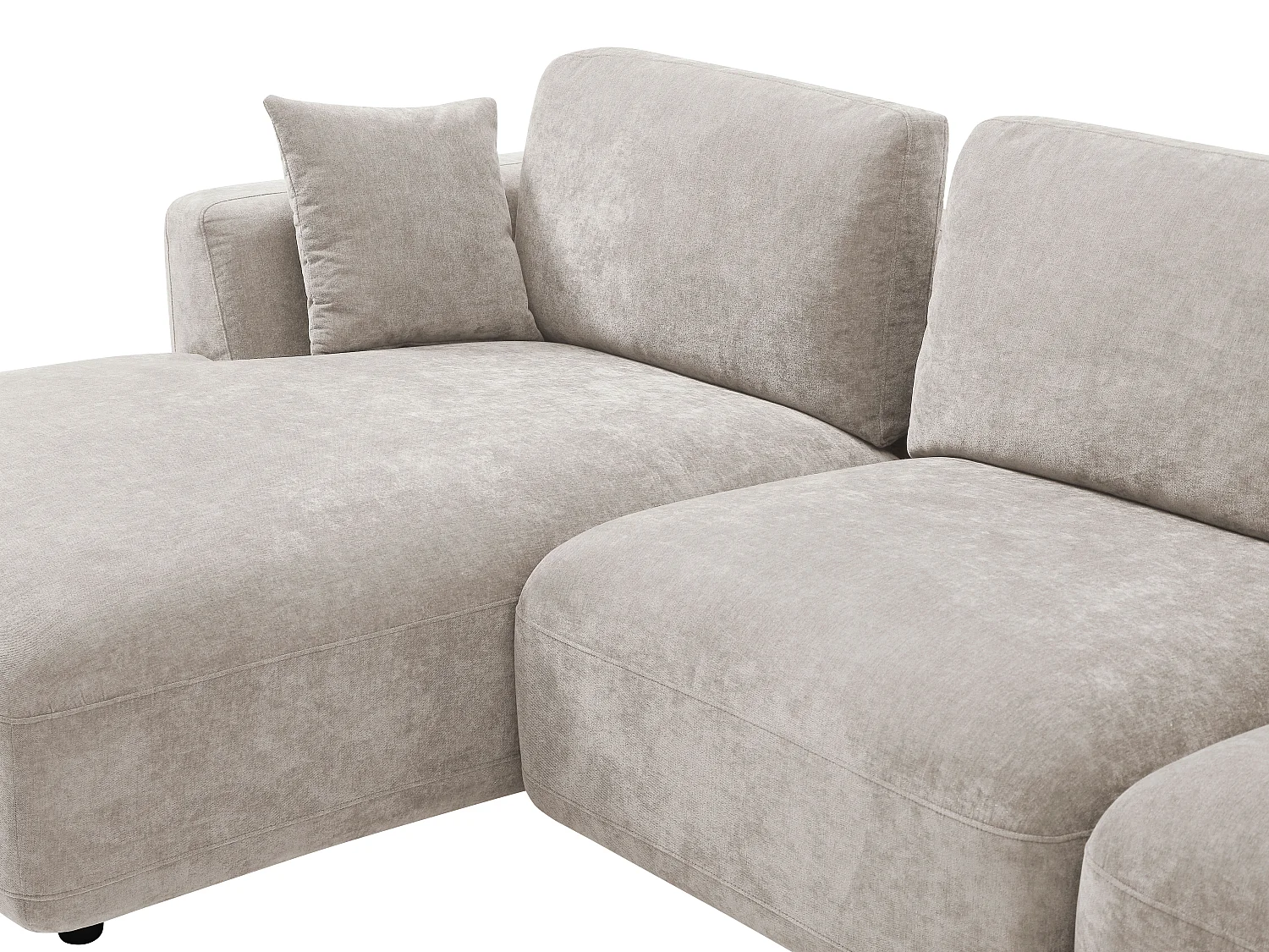 Vänstervänd soffa i beige tyg TINDRALO