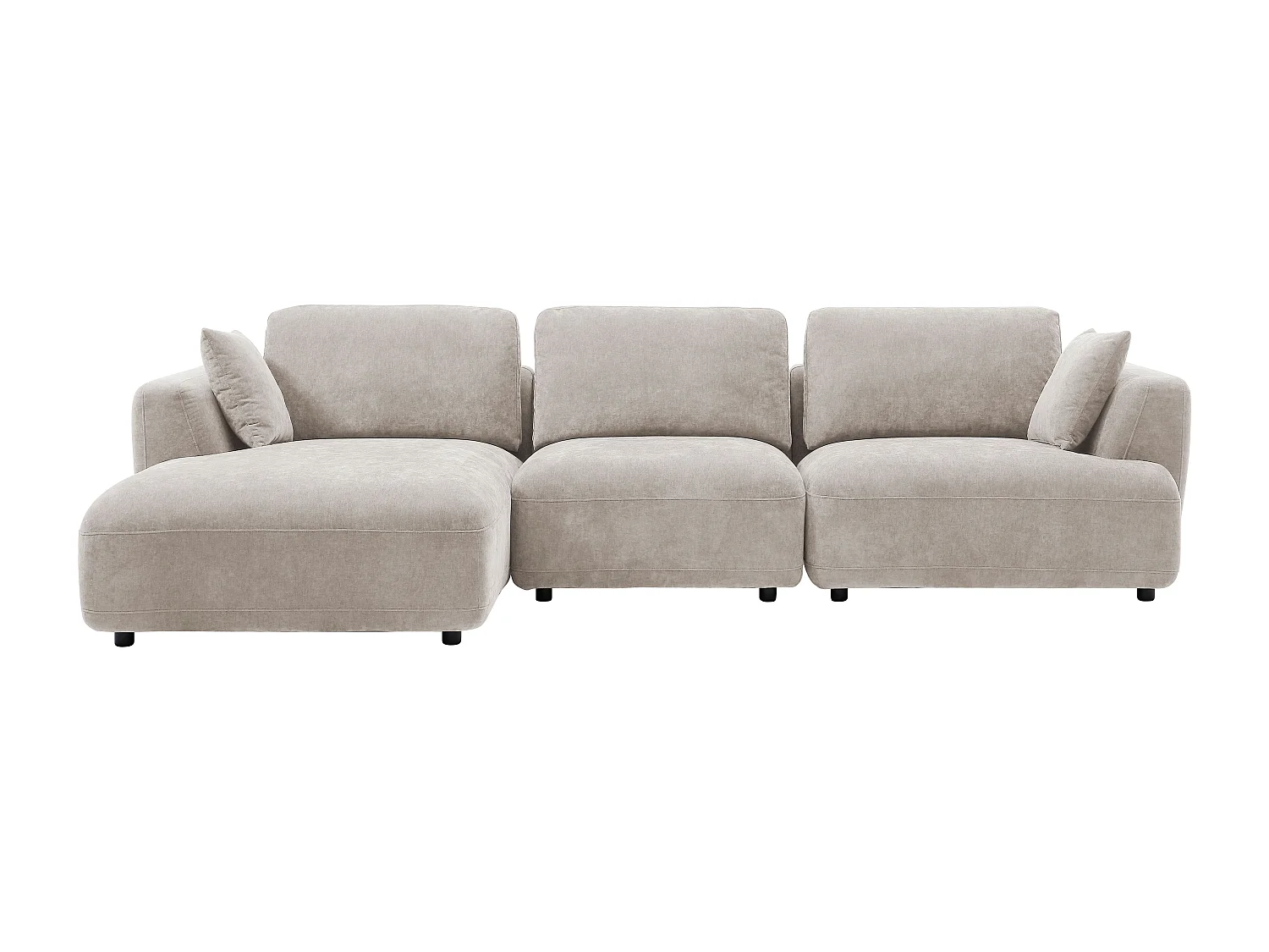 Venstre hjørnesofa i beige stoff TINDRALO