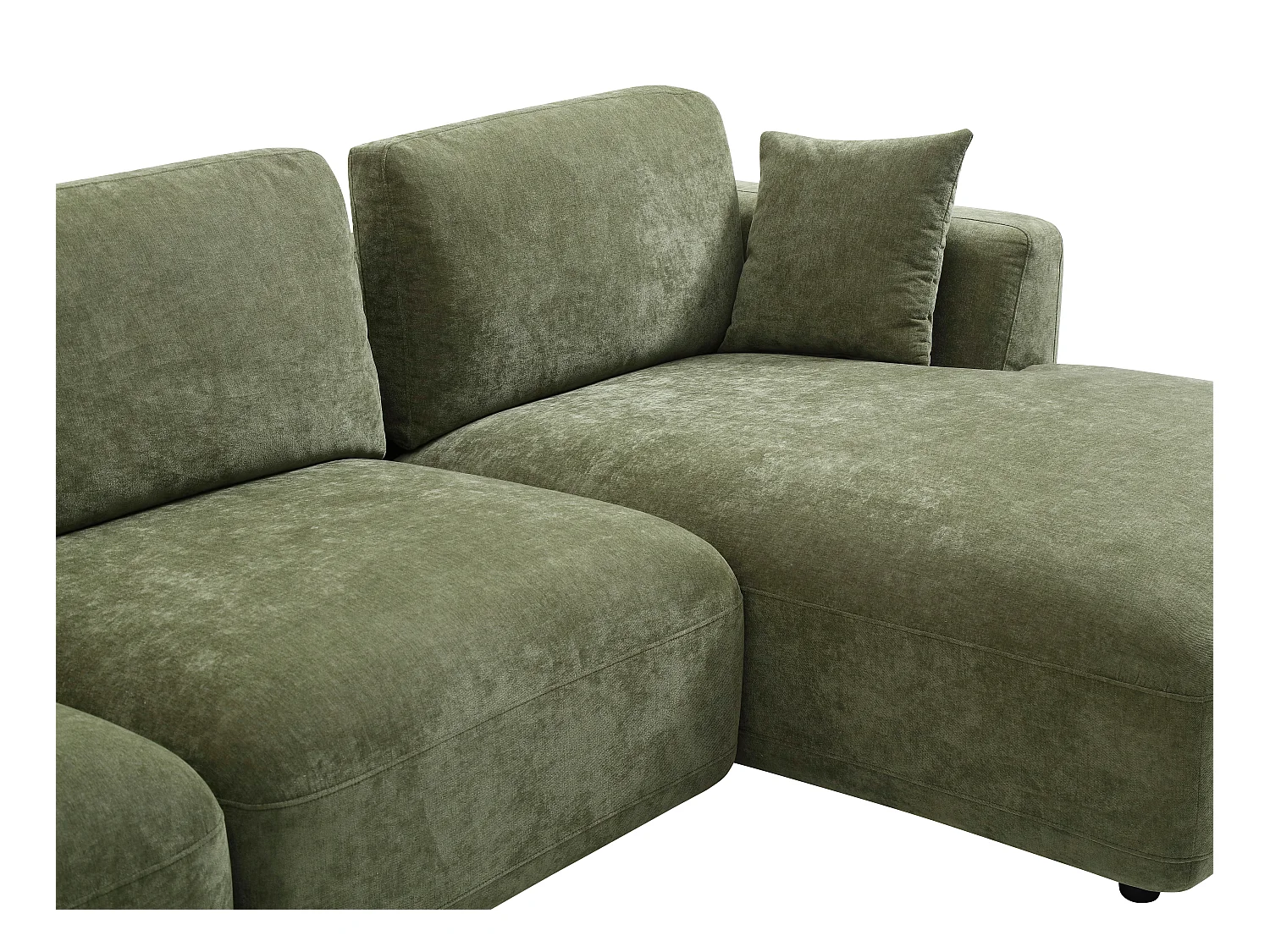 Grön tyghörnssoffa, högerställd TINDRALO