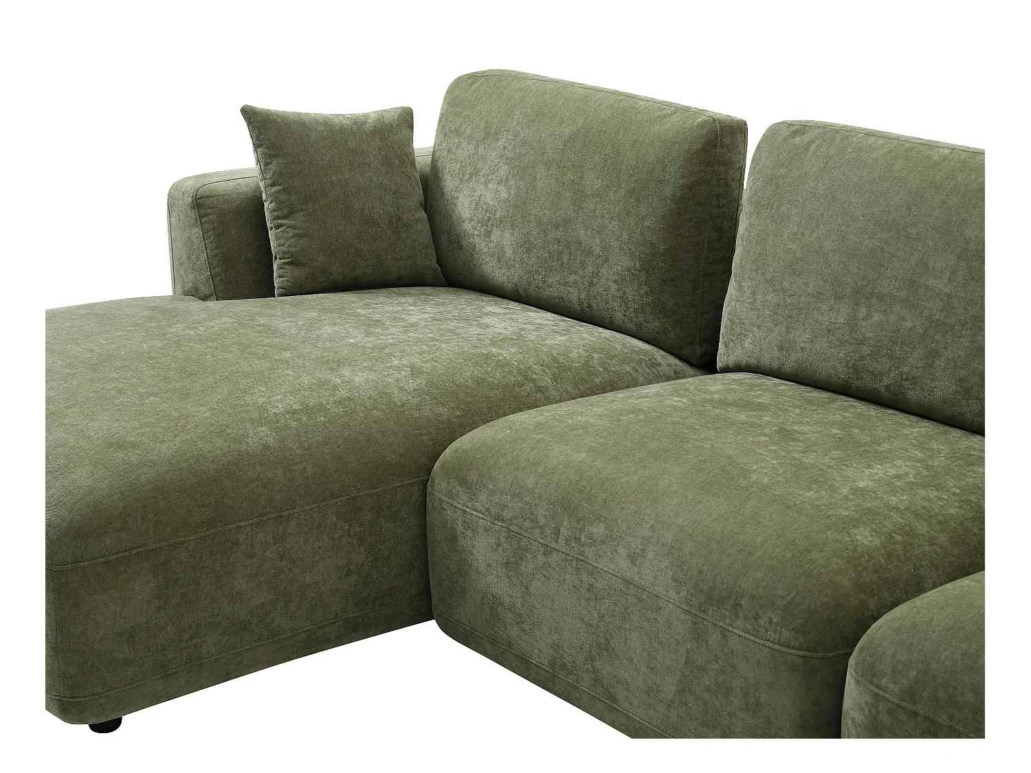 Vänsterställd hörndsoffa i grönt tyg TINDRALO