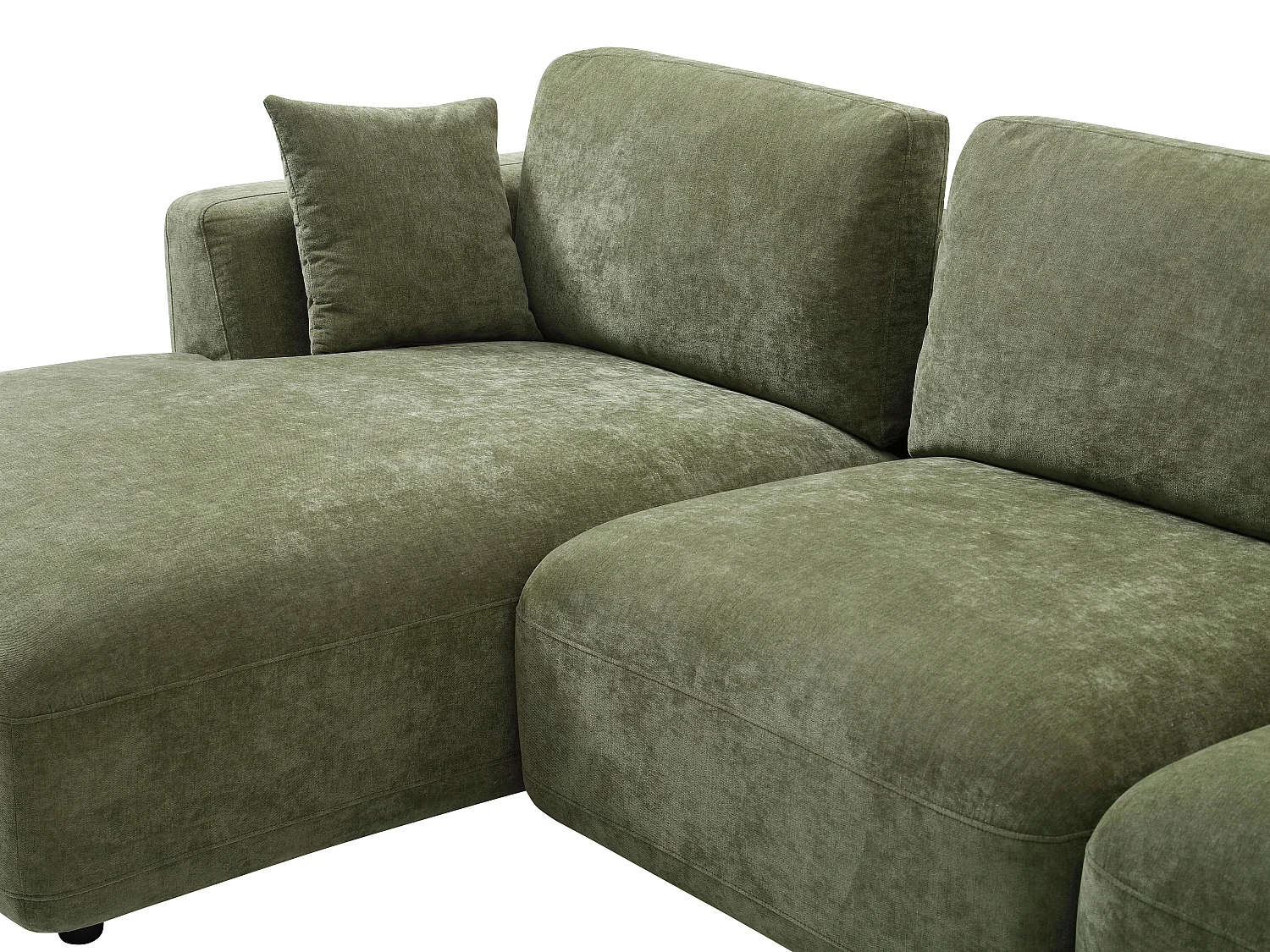 Venstre hjørnesofa i grønt stoff TINDRALO