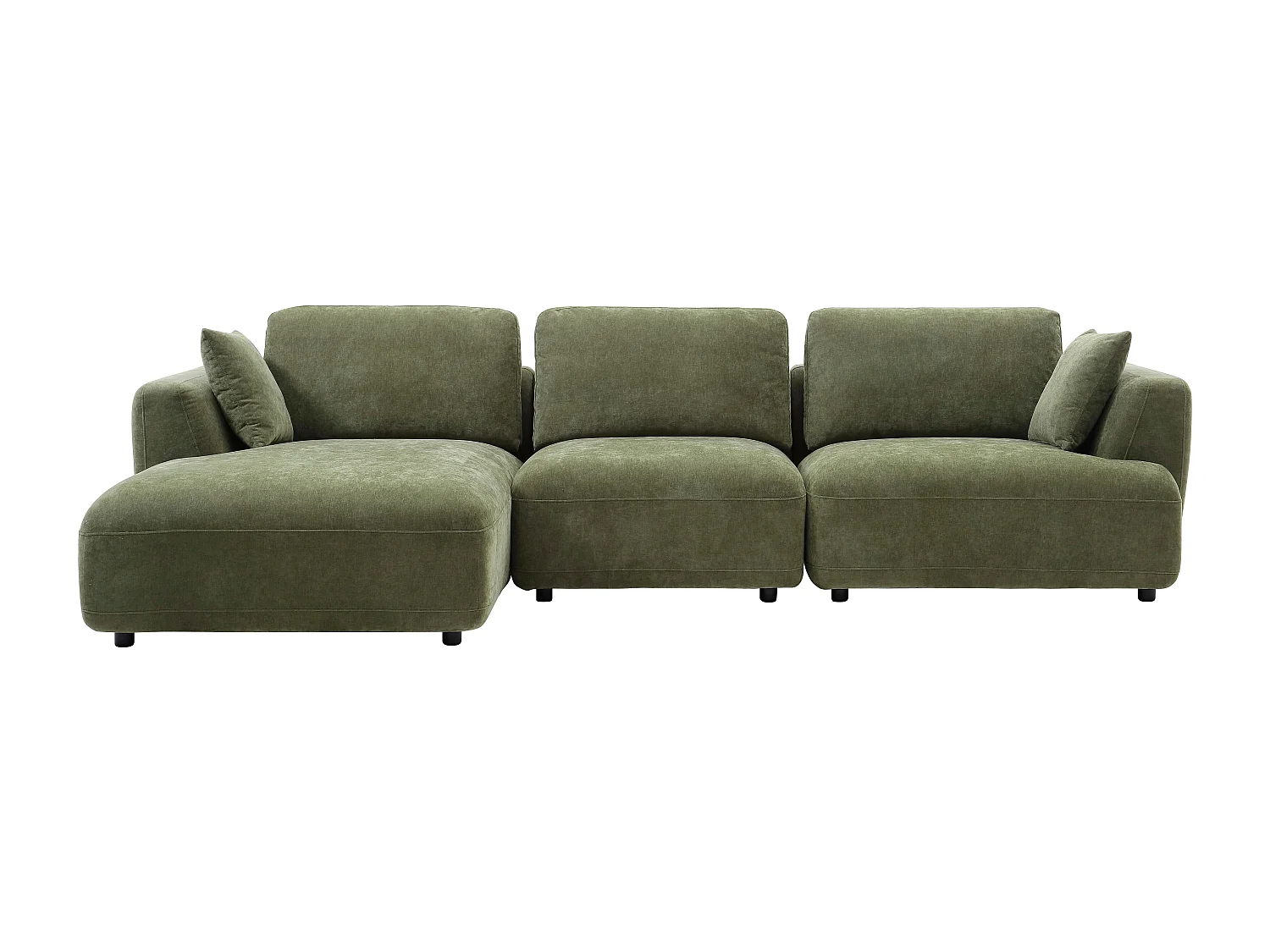 Venstre hjørnesofa i grønt stoff TINDRALO