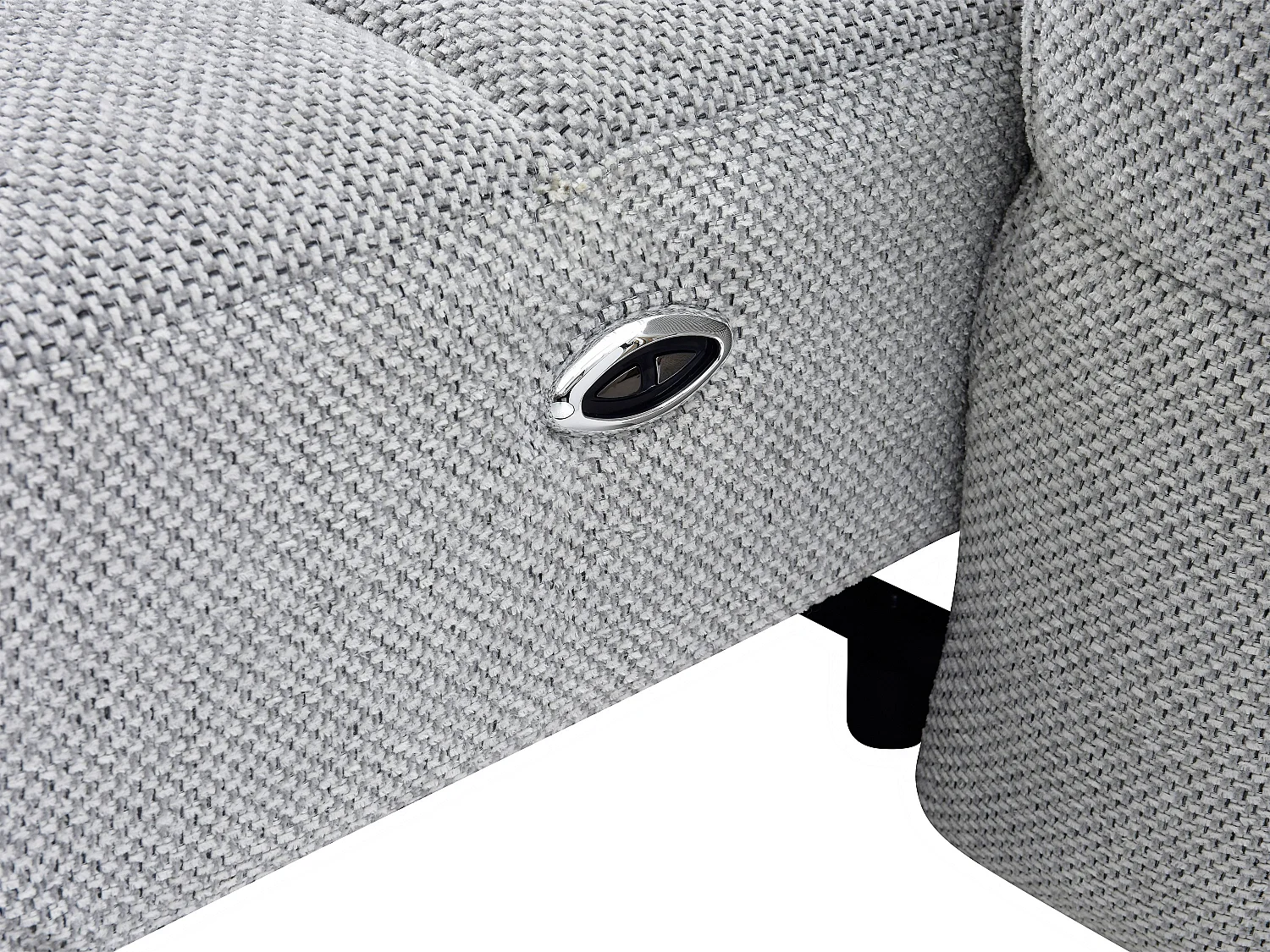 Canapé d'angle gauche relax avec assise coulissante électrique en tissu gris CARIALA