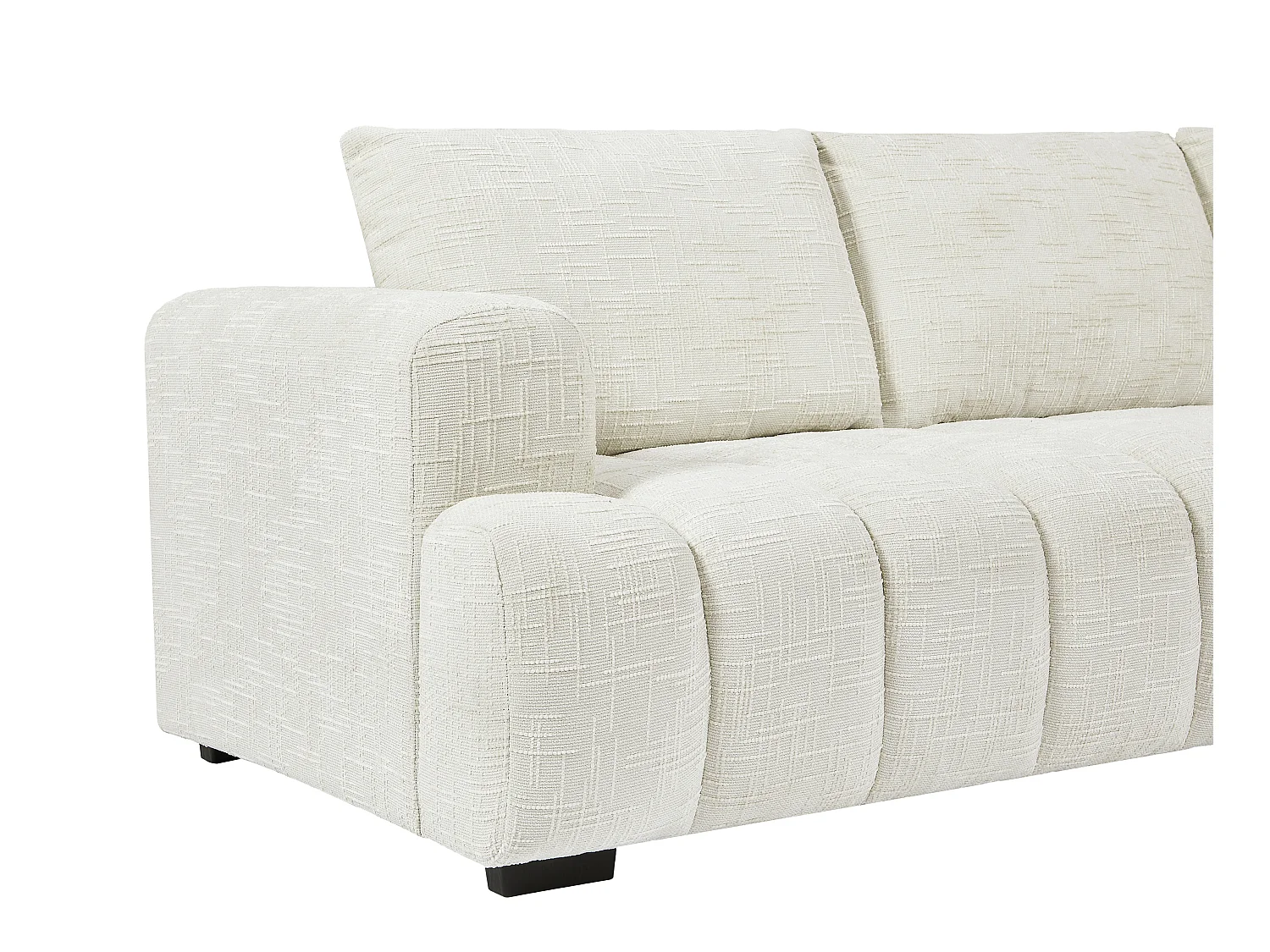 Høyrevendt hjørnesofa i beige strukturstoff BENOLA