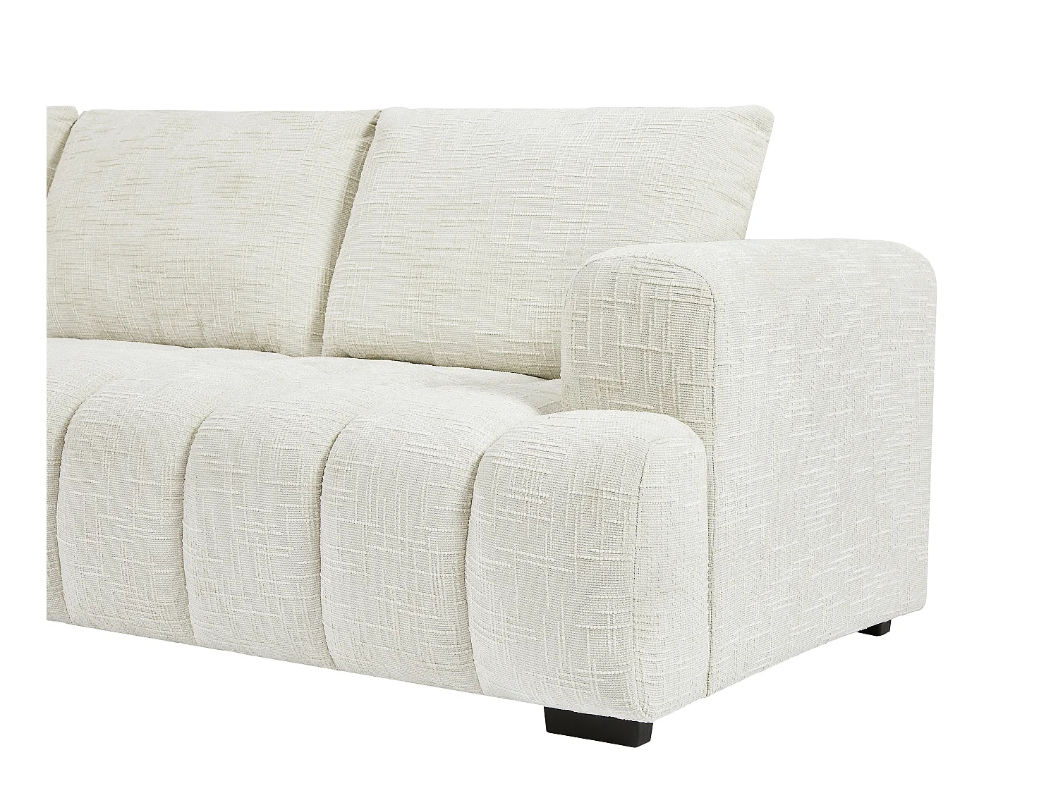 Venstre hjørnesofa i beige strukturert stoff BENOLA