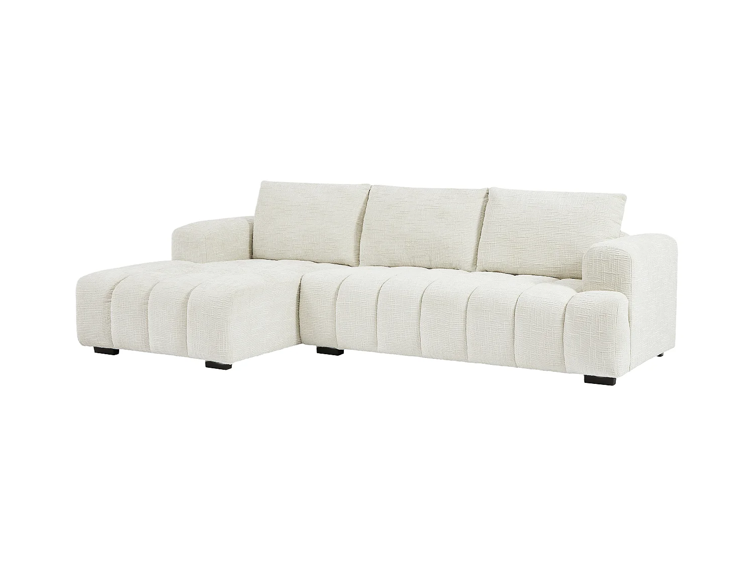 Venstre hjørnesofa i beige strukturert stoff BENOLA