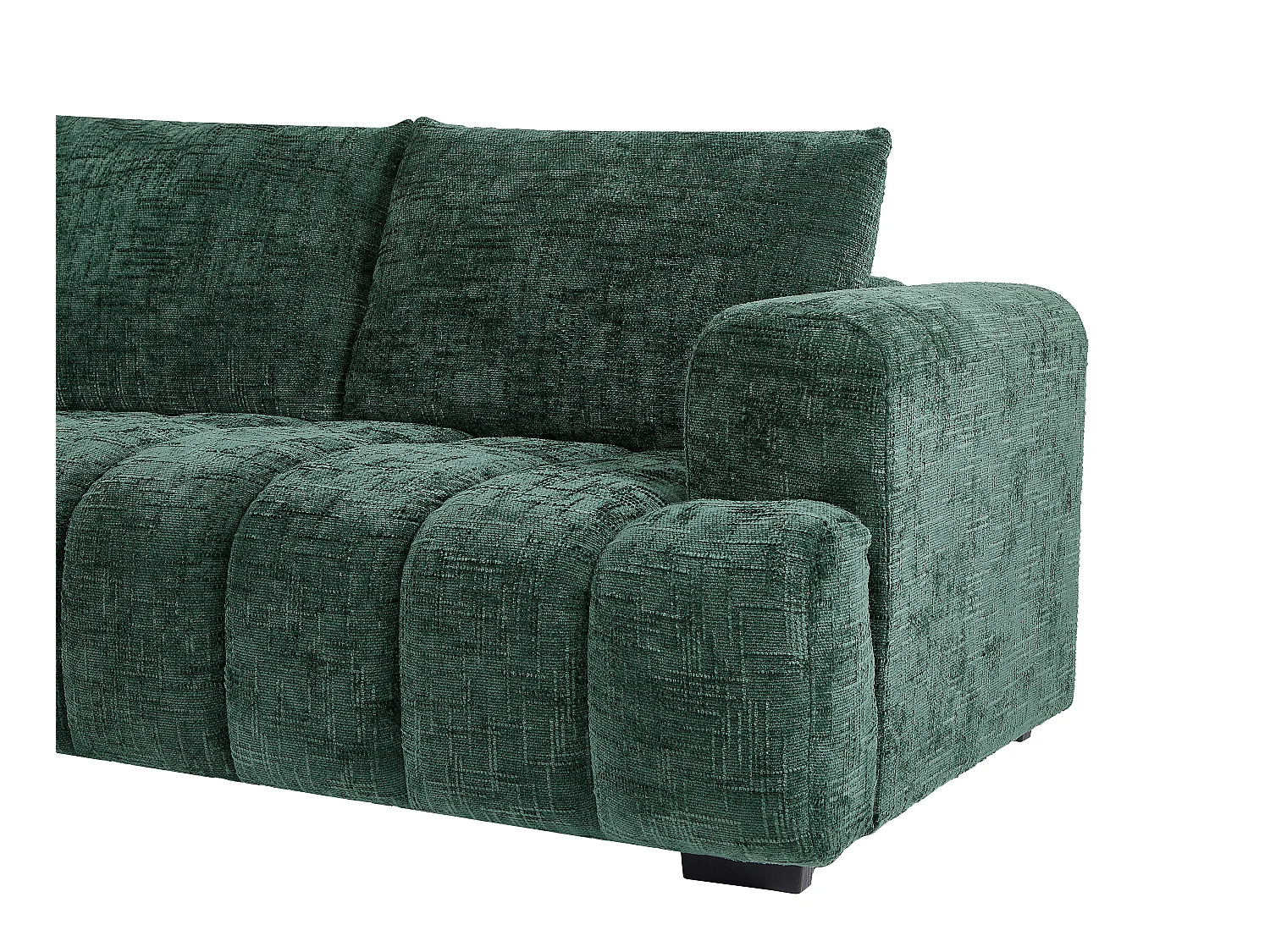 Teksturert grønn venstrevendt hjørnesofa BENOLA