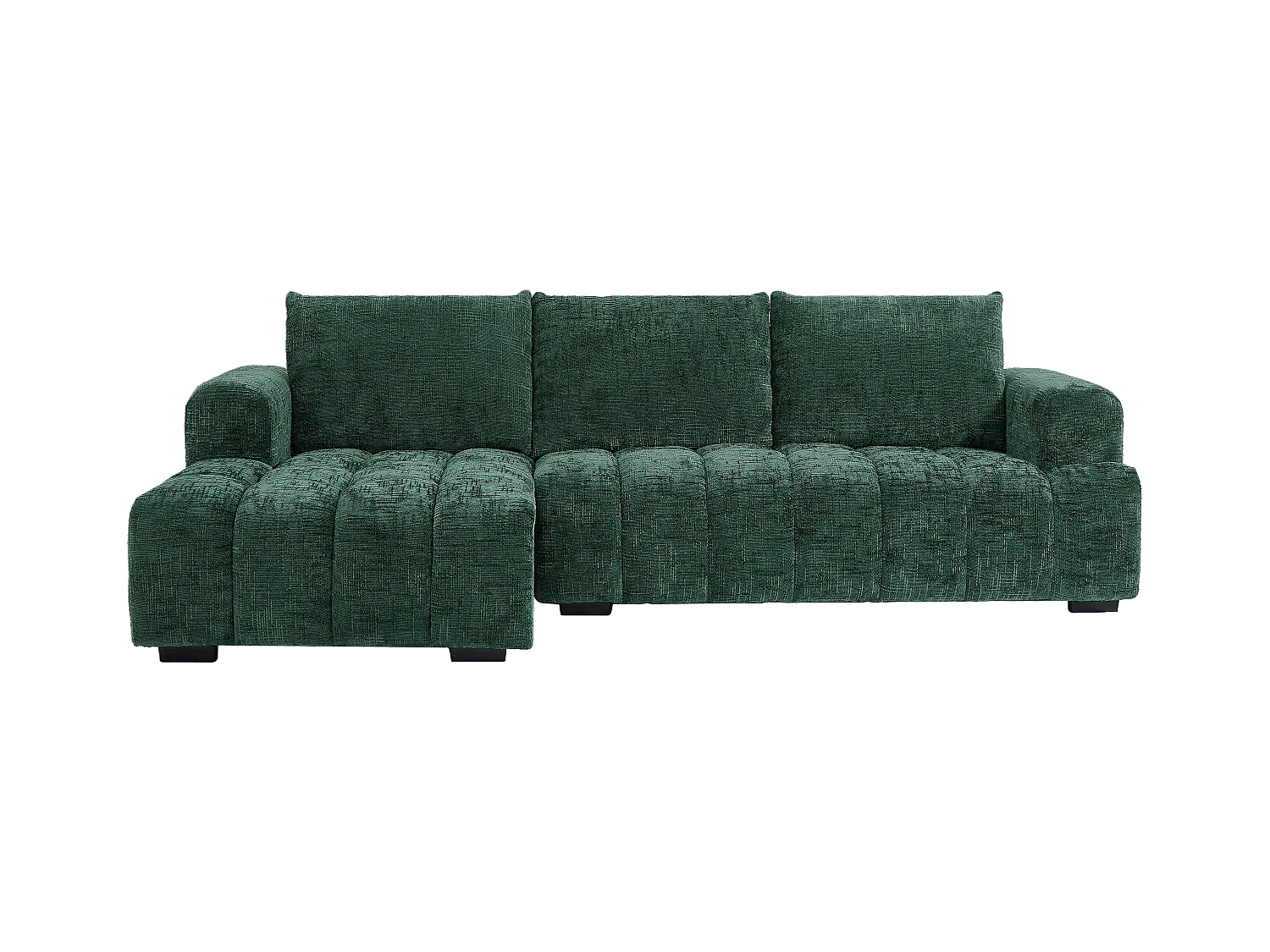 Teksturert grønn venstrevendt hjørnesofa BENOLA