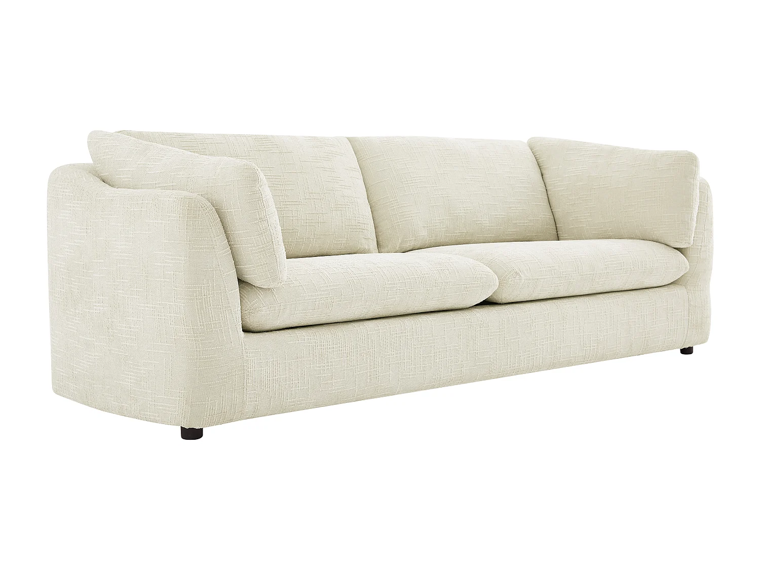 Canapé 3 places en tissu texturé beige NURABI