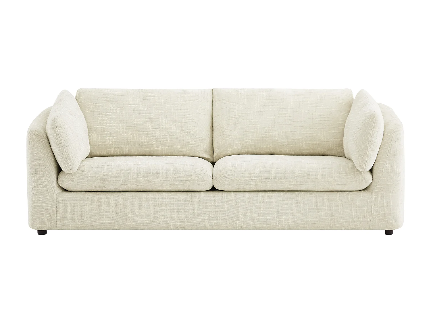 Canapé 3 places en tissu texturé beige NURABI