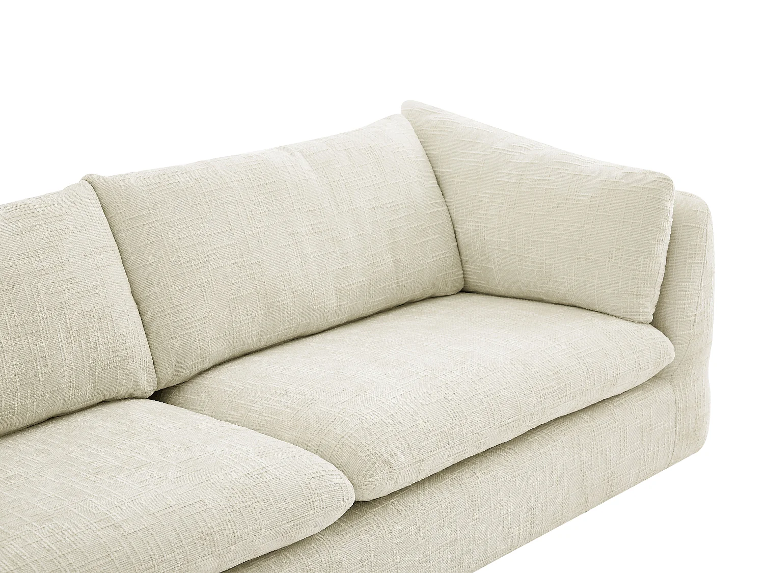 Canapé 3 places en tissu texturé beige NURABI