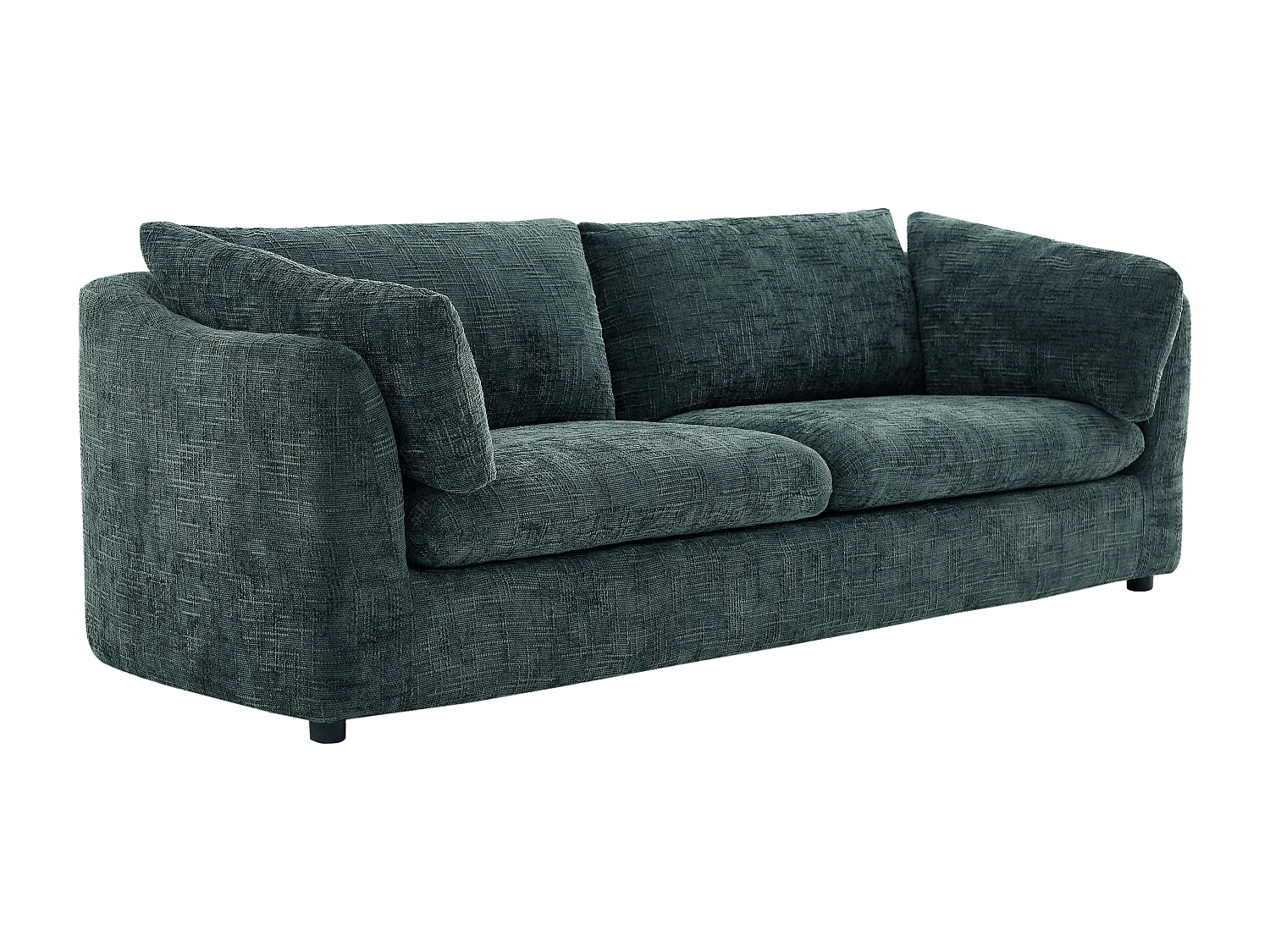 Canapé 3 places en tissu texturé vert NURABI