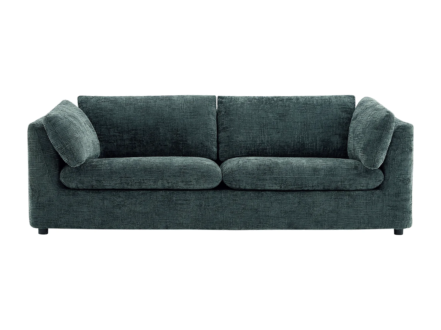 Canapé 3 places en tissu texturé vert NURABI