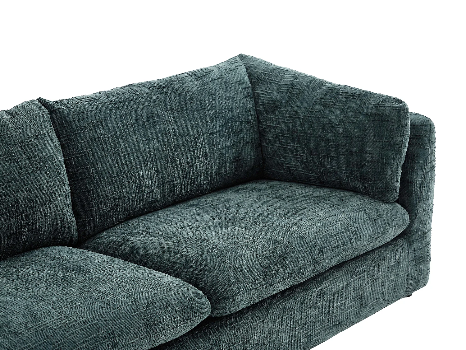 Canapé 3 places en tissu texturé vert NURABI