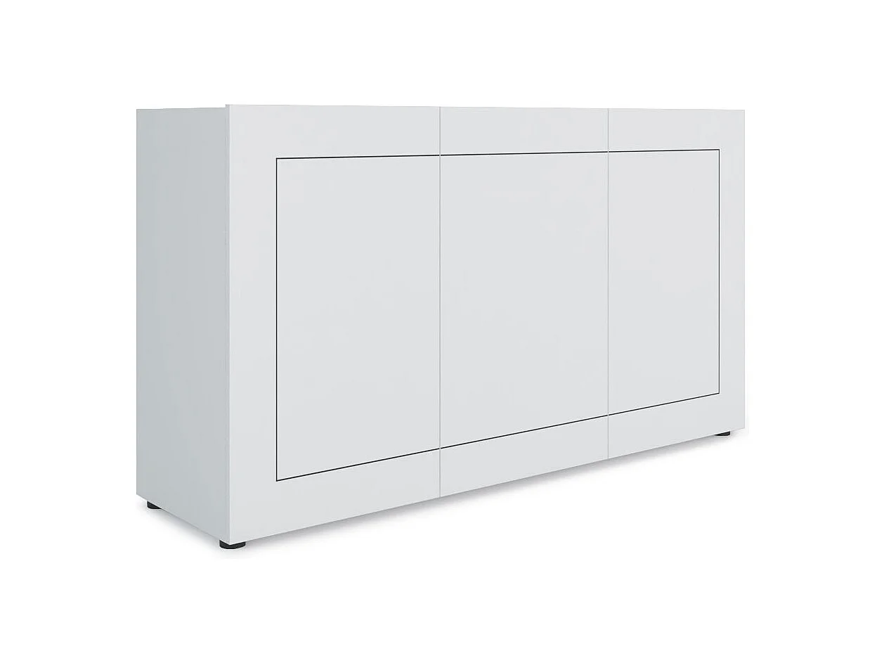 Buffet 3 portes 150x40x83,5 cm Elios blanc brillant
