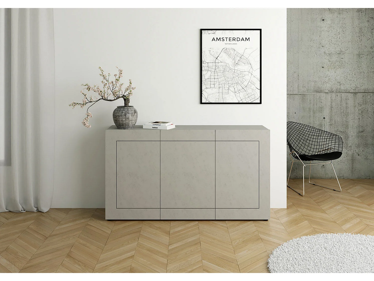 Buffet 3 portes 150x40x83,5 cm Elios cachemire