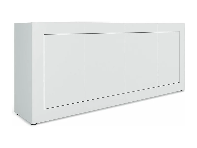 Kommode 4-türig 200x40x83,5 cm Elios Hochglanz Weiß