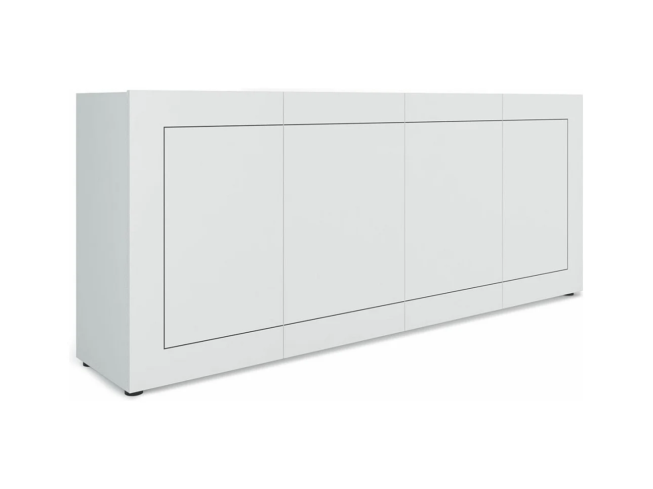 Buffet 4 portes 200x40x83,5 cm Elios blanc brillant