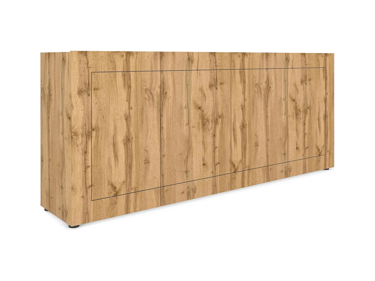 Buffet 4 portes 200x40x83,5 cm Elios chêne nature