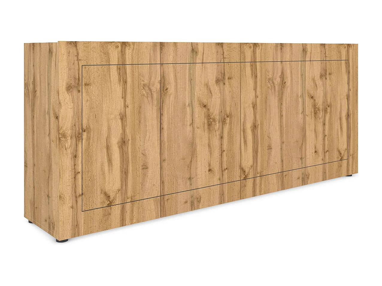 Buffet 4 portes 200x40x83,5 cm Elios chêne nature