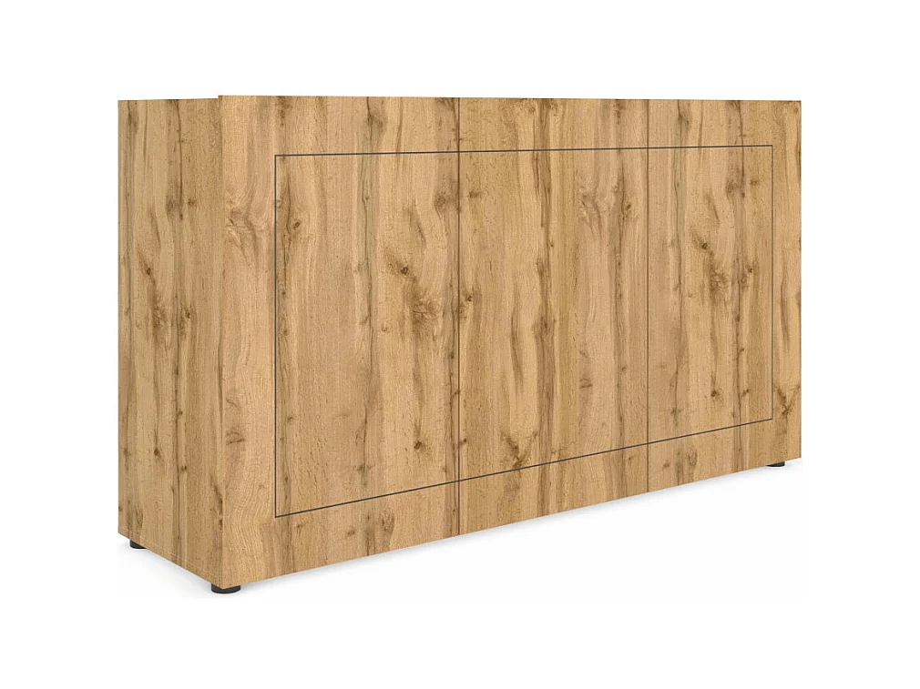 Buffet 3 portes 150x40x83,5 cm Elios chêne nature