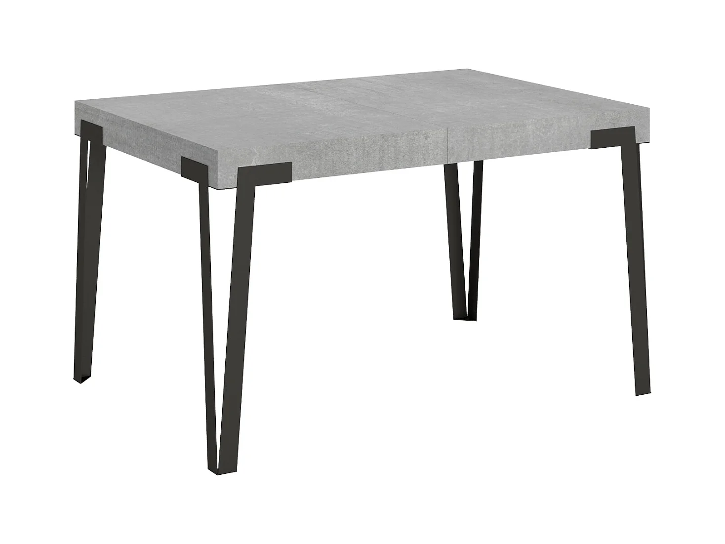 Table extensible 90x140/244 cm Rio Gris Béton cadre Anthracite