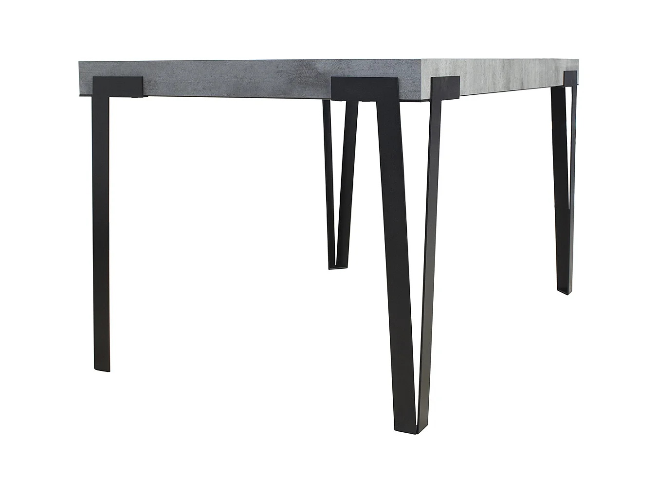 Table extensible 90x140/244 cm Rio Gris Béton cadre Anthracite