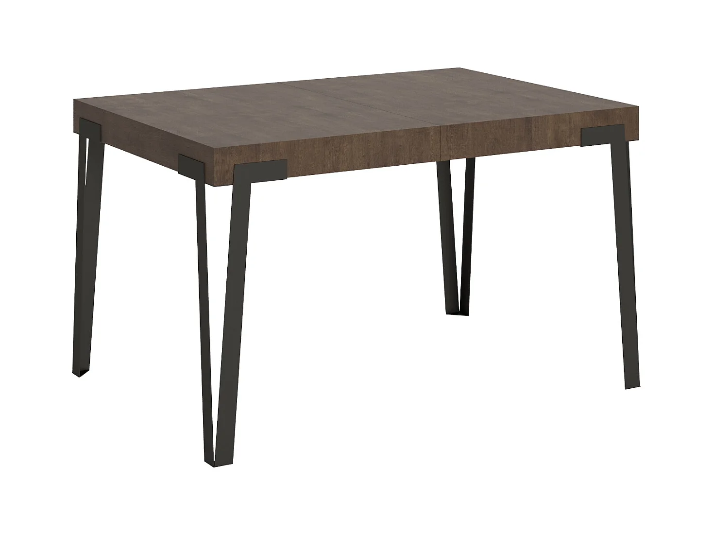 Table extensible 90x140/244 cm Rio Noyer cadre Anthracite