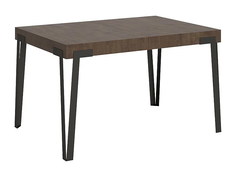 Table extensible 90x140/244 cm Rio Noyer cadre Anthracite