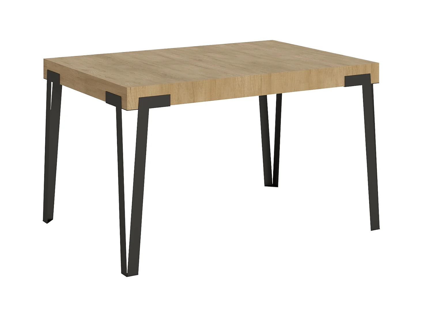 Table extensible 90x140/244 cm Rio Chêne Nature cadre Anthracite