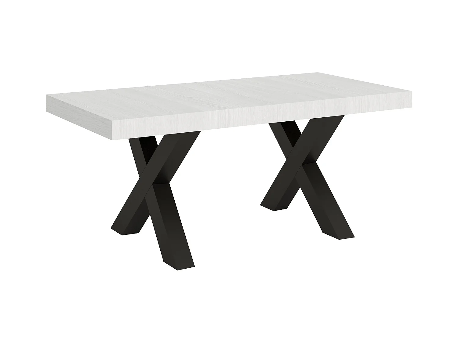 Table extensible 90x200/460 cm Traffic Frêne Blanc cadre Anthracite