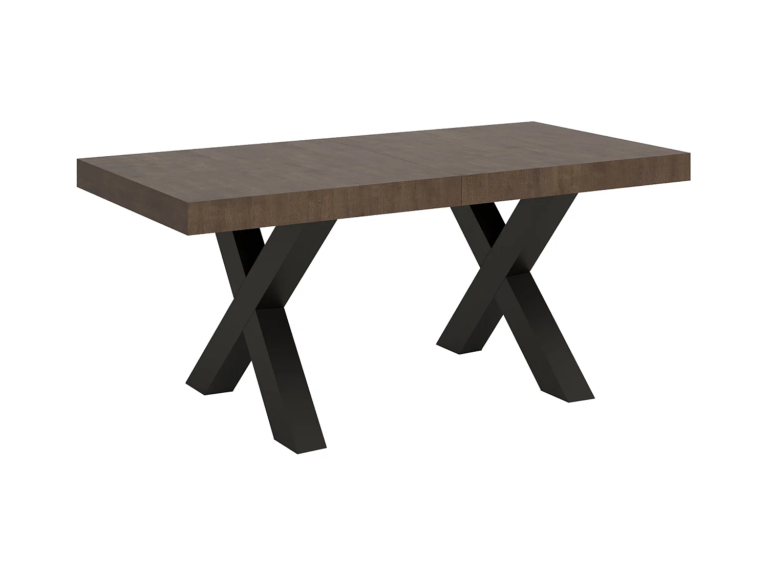 Table extensible 90x200/460 cm Traffic Noyer cadre Anthracite