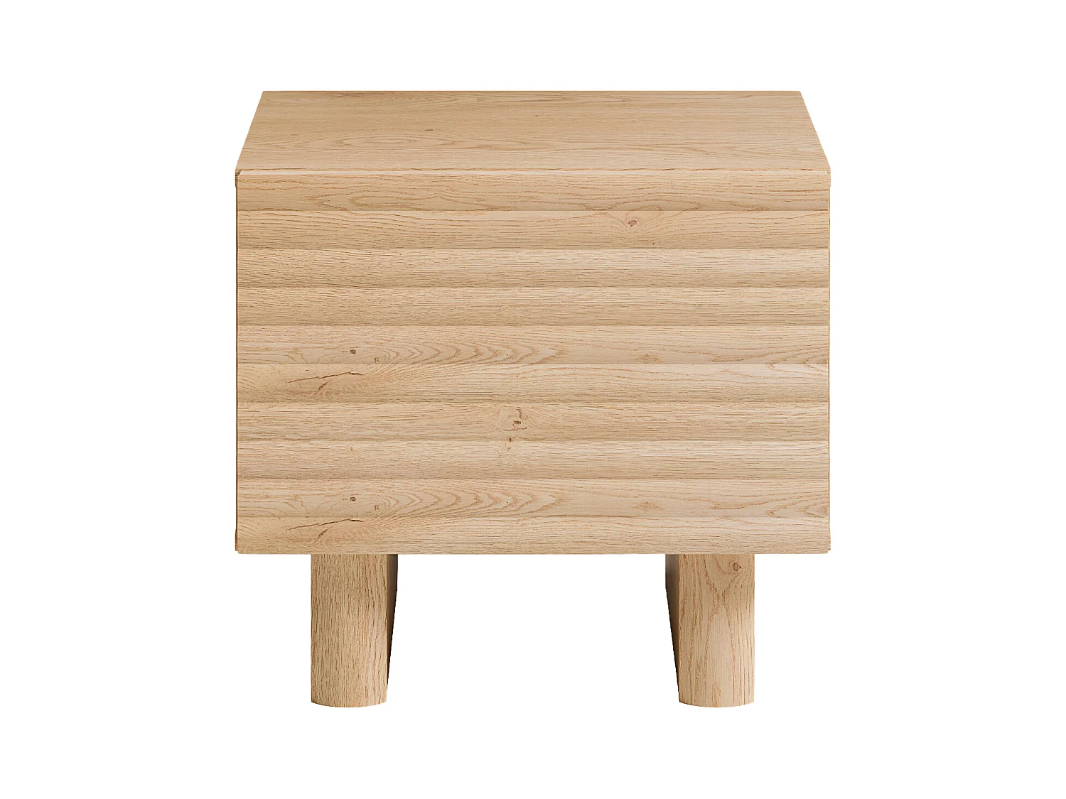 Lot de 2 tables de chevet 1 porte - MDF - Coloris : Naturel - LUDIMA