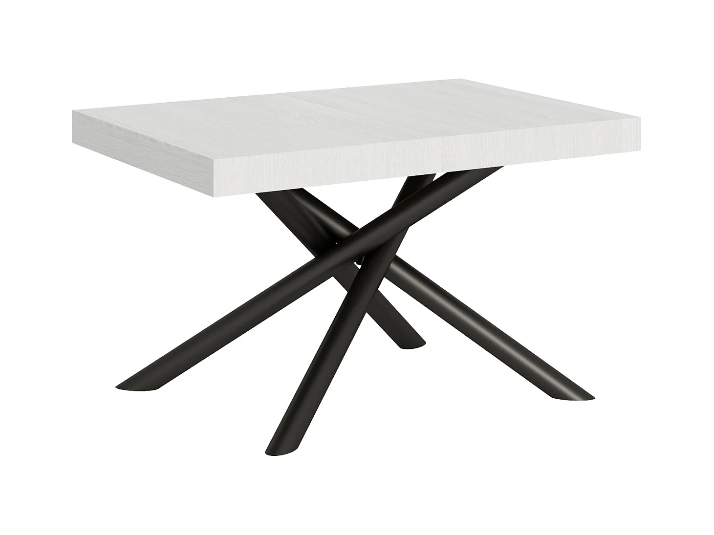 Table extensible 90x120/380 cm Famas Frêne Blanc pieds Anthracite