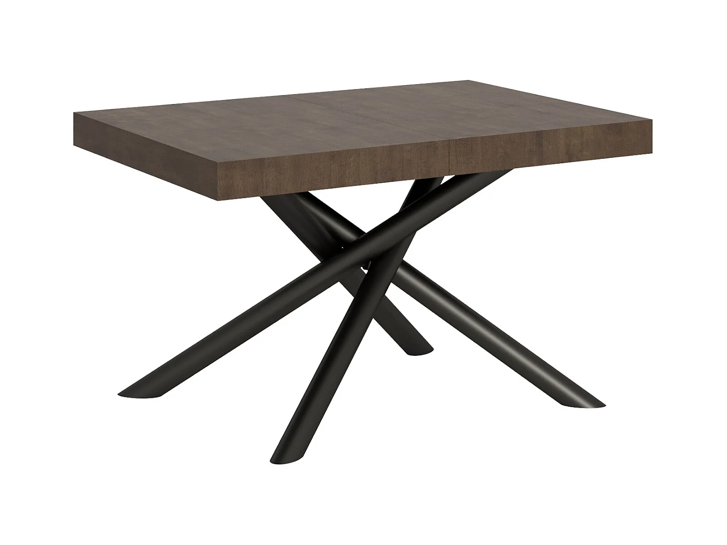 Table extensible 90x120/380 cm Famas Noyer pieds Anthracite