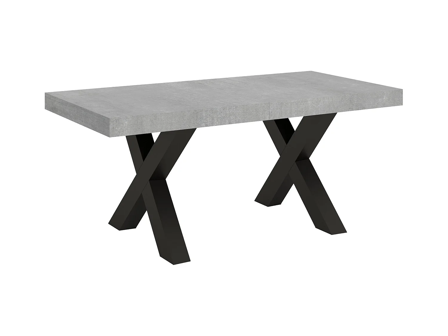 Table extensible 90x200/460 cm Traffic Ciment cadre Anthracite