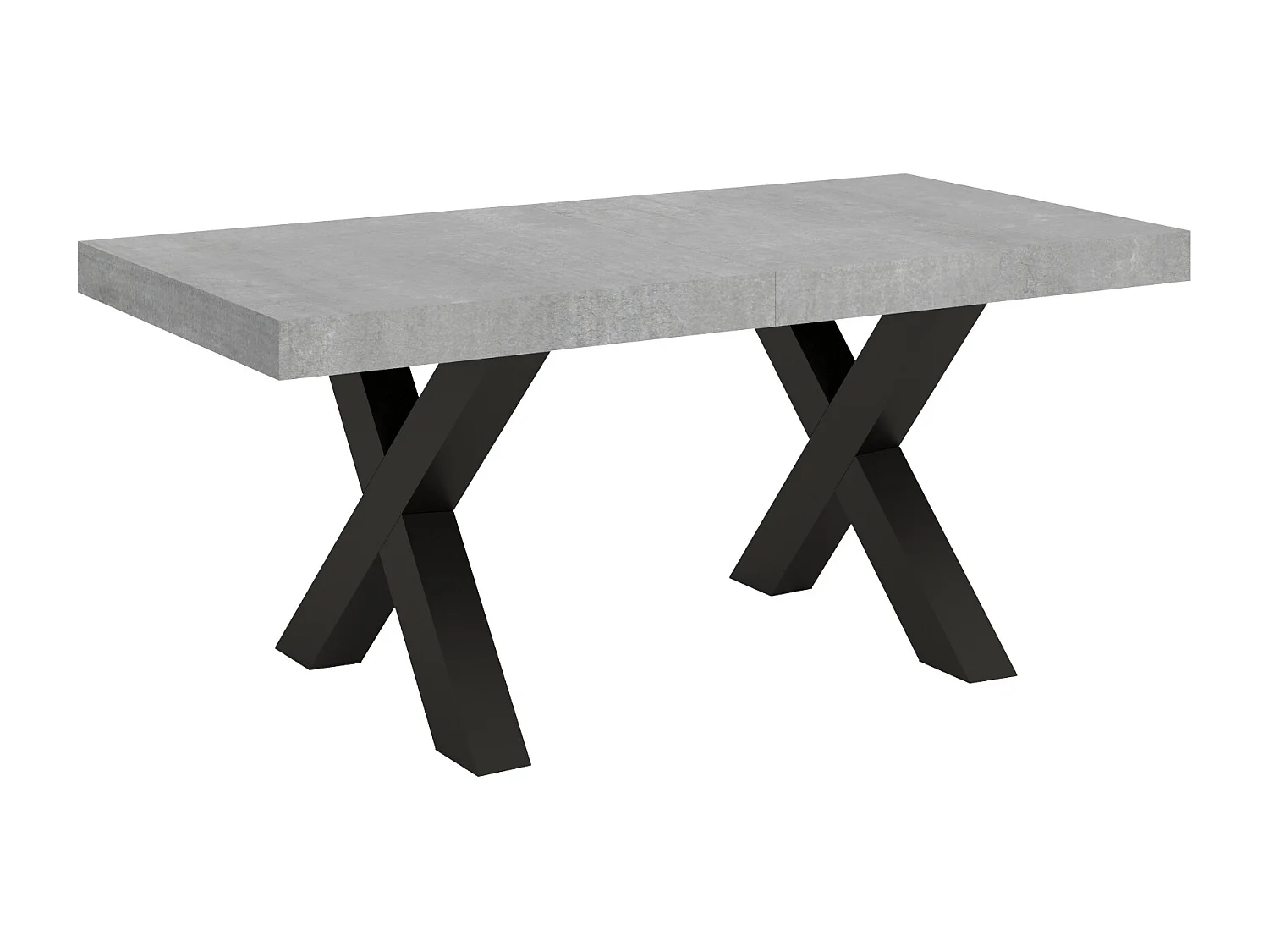 Table extensible 90x200/460 cm Traffic Ciment cadre Anthracite