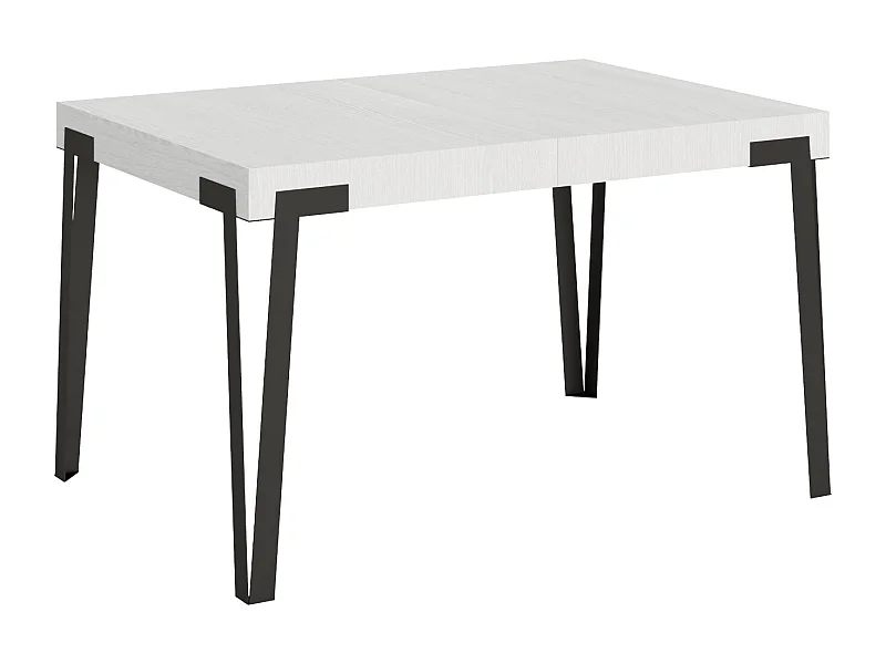 Uitschuifbare tafel 90x140/244 cm Rio eiken wit frame antraciet