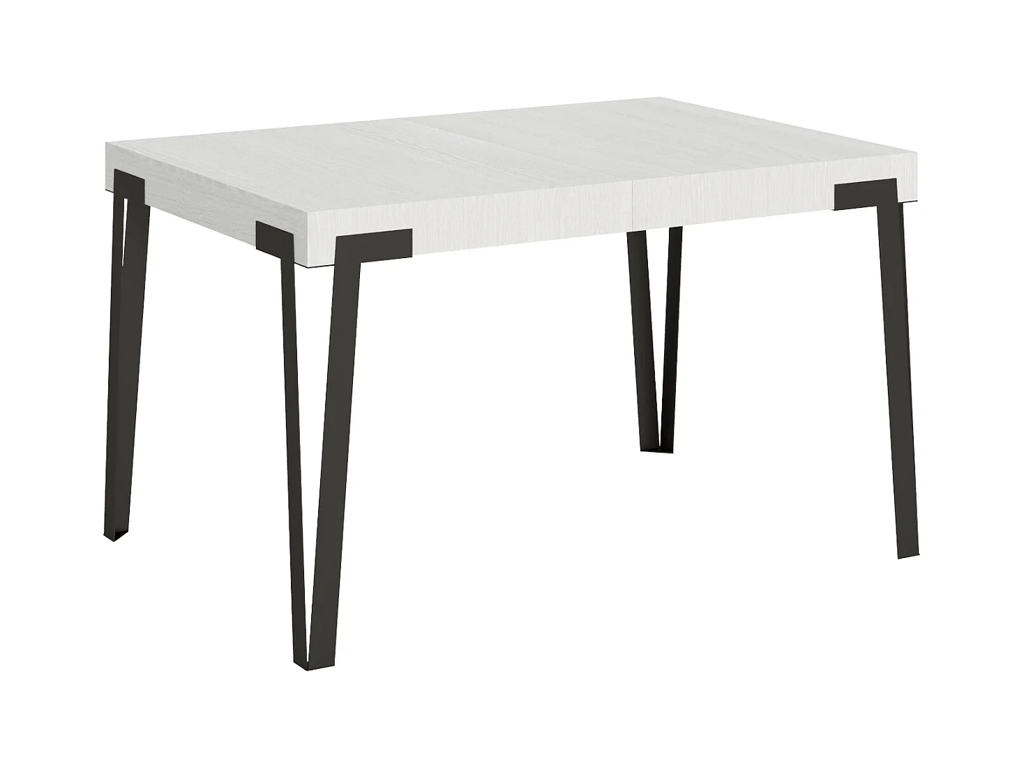Table extensible 90x140/244 cm Rio Frêne Blanc cadre Anthracite