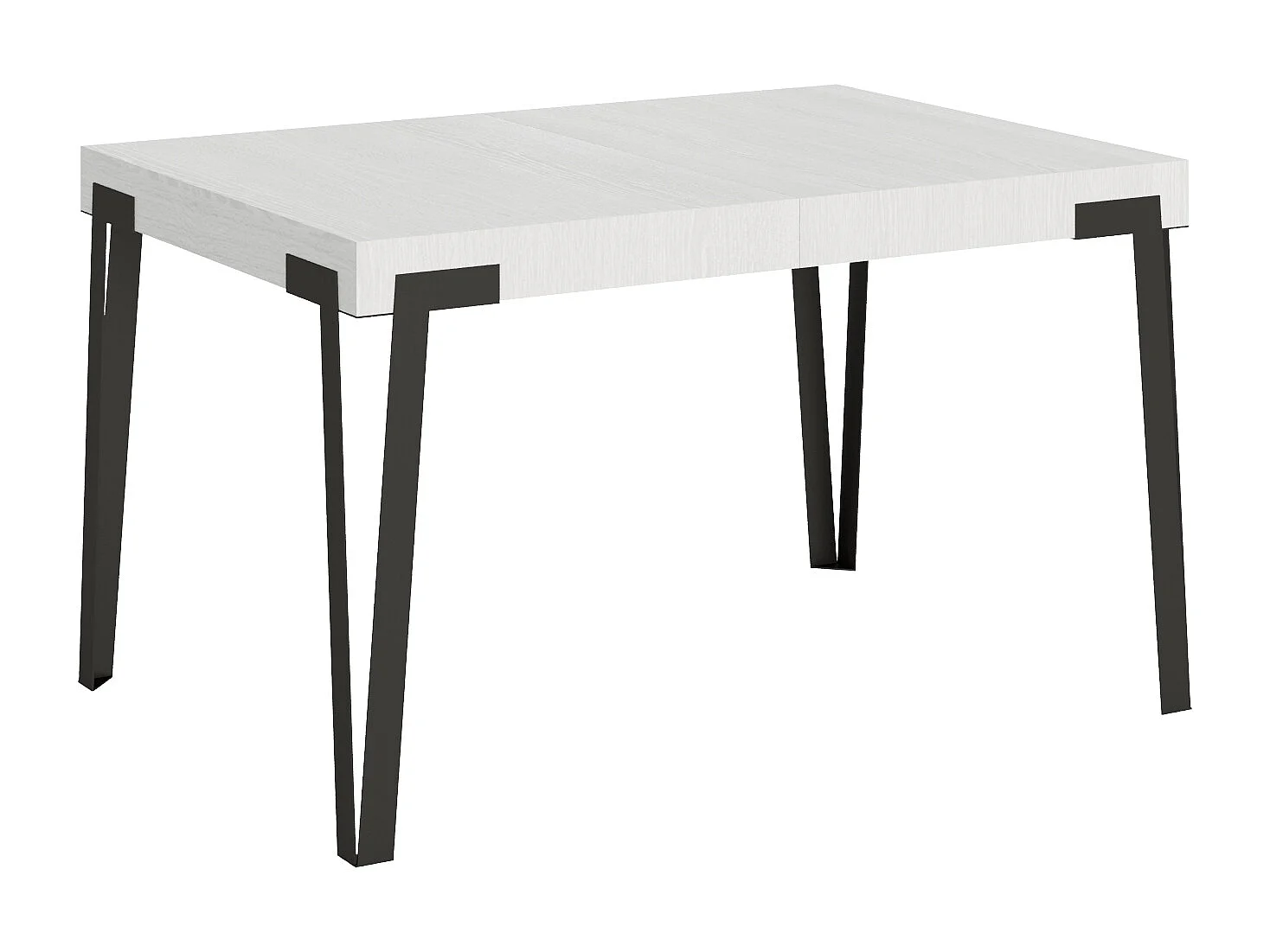 Uitschuifbare tafel 90x140/244 cm Rio eiken wit frame antraciet