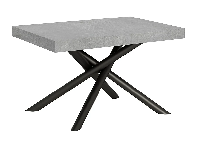Table extensible 90x120/380 cm Famas Gris Béton pieds Anthracite